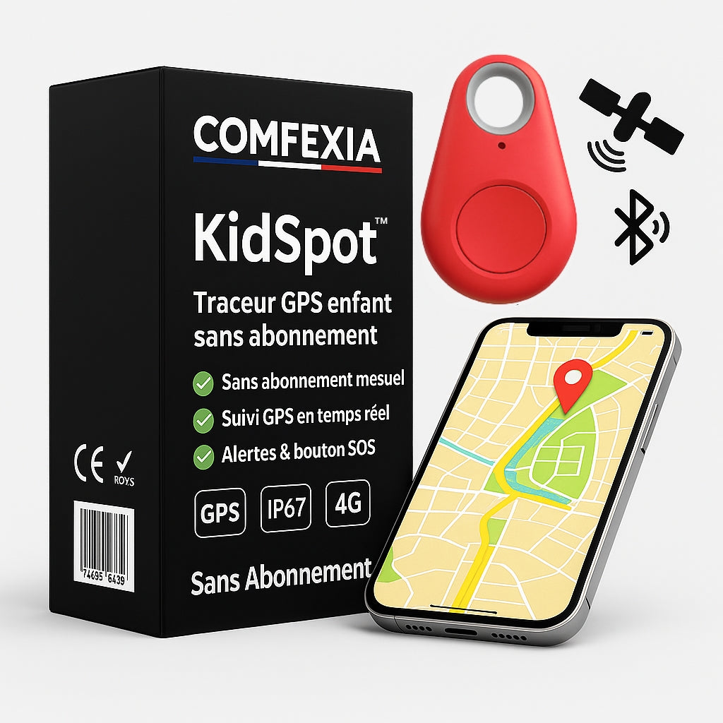 KidSpot™ – Traceur GPS Enfant Sans Abonnement Suivi Instantané & Alertes SOS