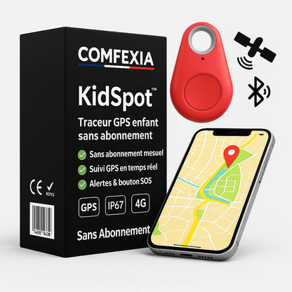 KidSpot™ – Traceur GPS Enfant Sans Abonnement Suivi Instantané & Alertes SOS