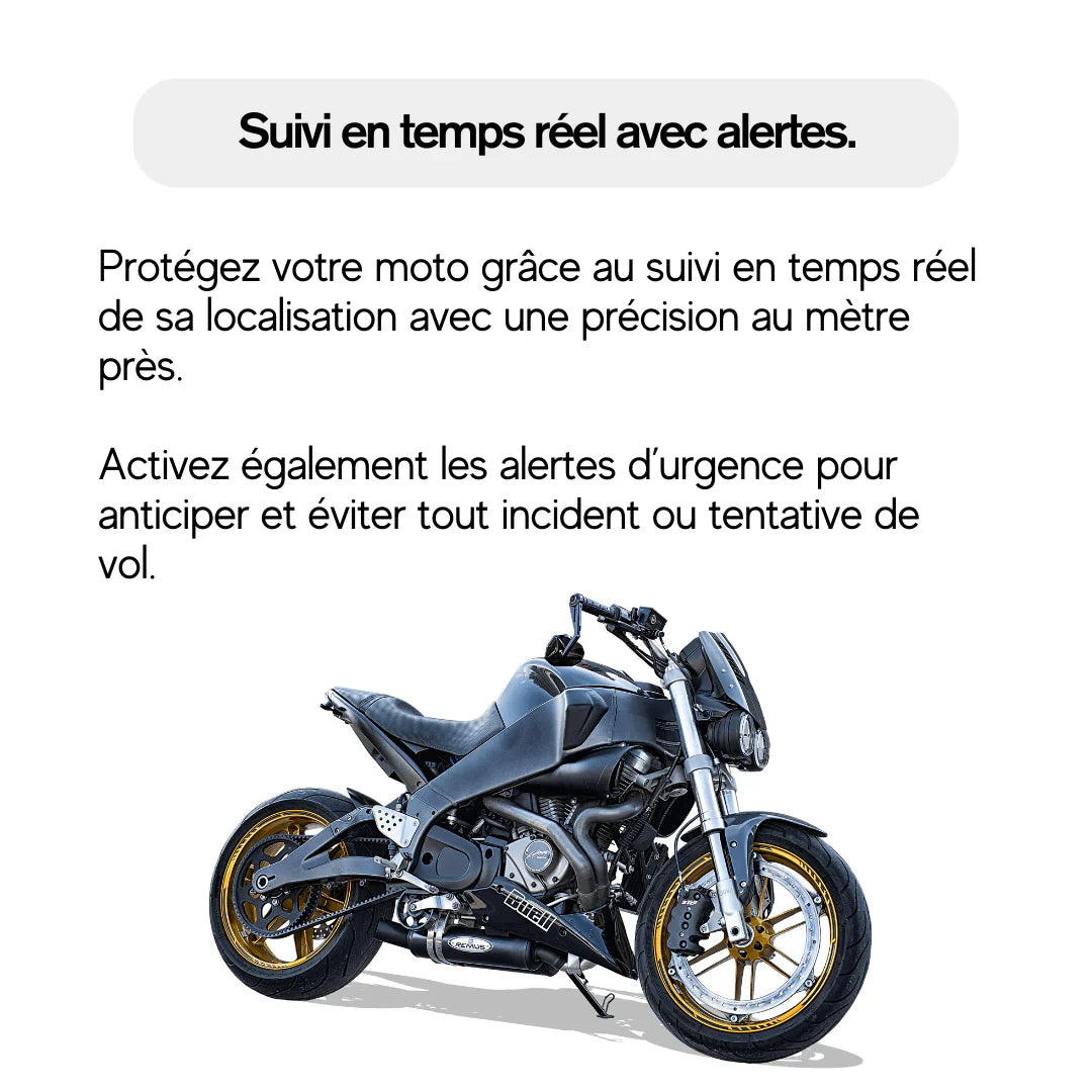 MotoTrace™ – Traceur GPS Moto avec Suivi en Temps Réel et Sans Abonnement