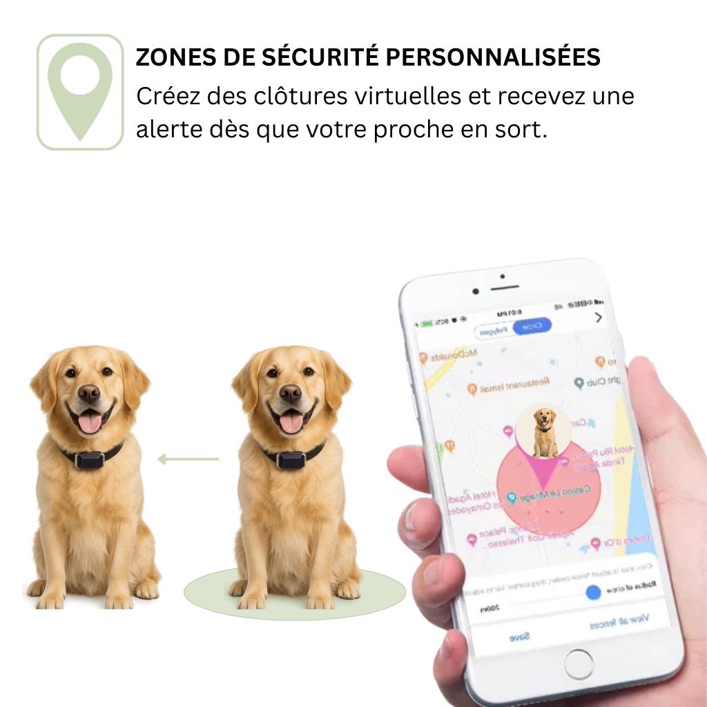 Petrovia™ – Collier GPS Sans Abonnement pour Chien & Chat, Portée Illimitée
