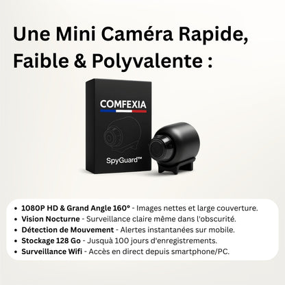 SpyGuard™ – Mini Caméra Espion HD avec Vision Nocturne et Détection de Mouvement