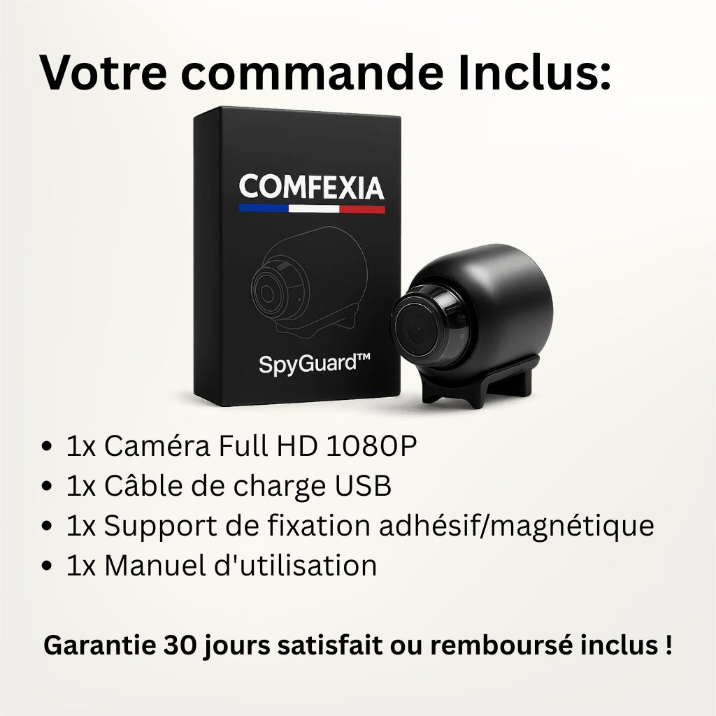 SpyGuard™ – Mini Caméra Espion HD avec Vision Nocturne et Détection de Mouvement