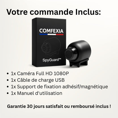 SpyGuard™ – Mini Caméra Espion HD avec Vision Nocturne et Détection de Mouvement