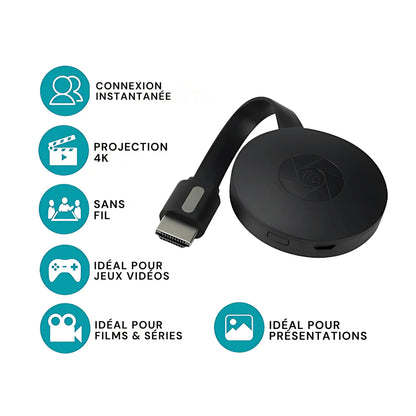 SteamCast™ – Clé Smart TV Stick Multimédia | Streaming 4K WiFi/HDMI
