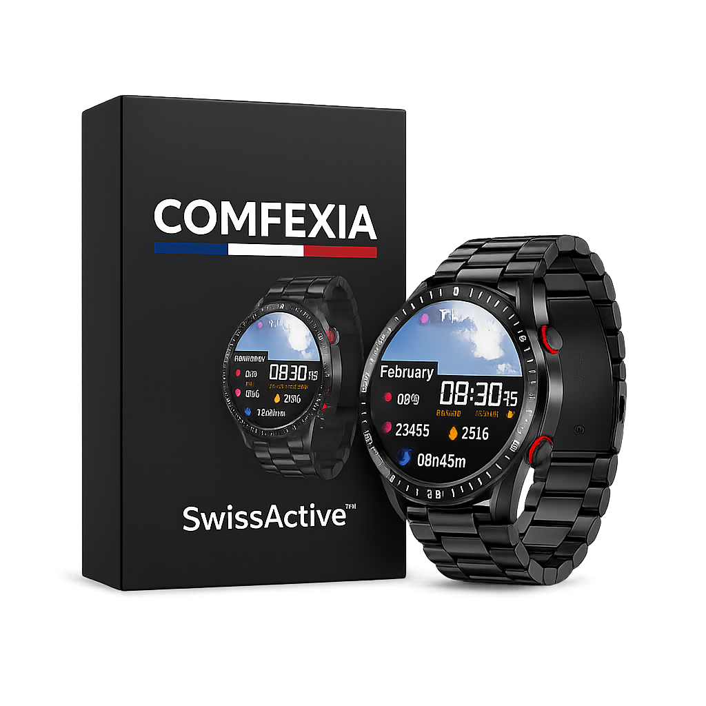 SwissActive™ – Montre Connectée Homme Suivi Santé & Résistance à l'Eau IP67